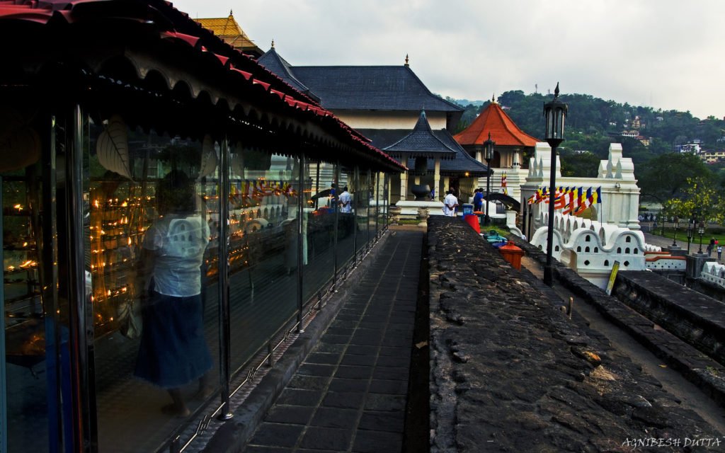 Temple of the Sacred Tooth Relic Kandy Sri Lanka evening shot