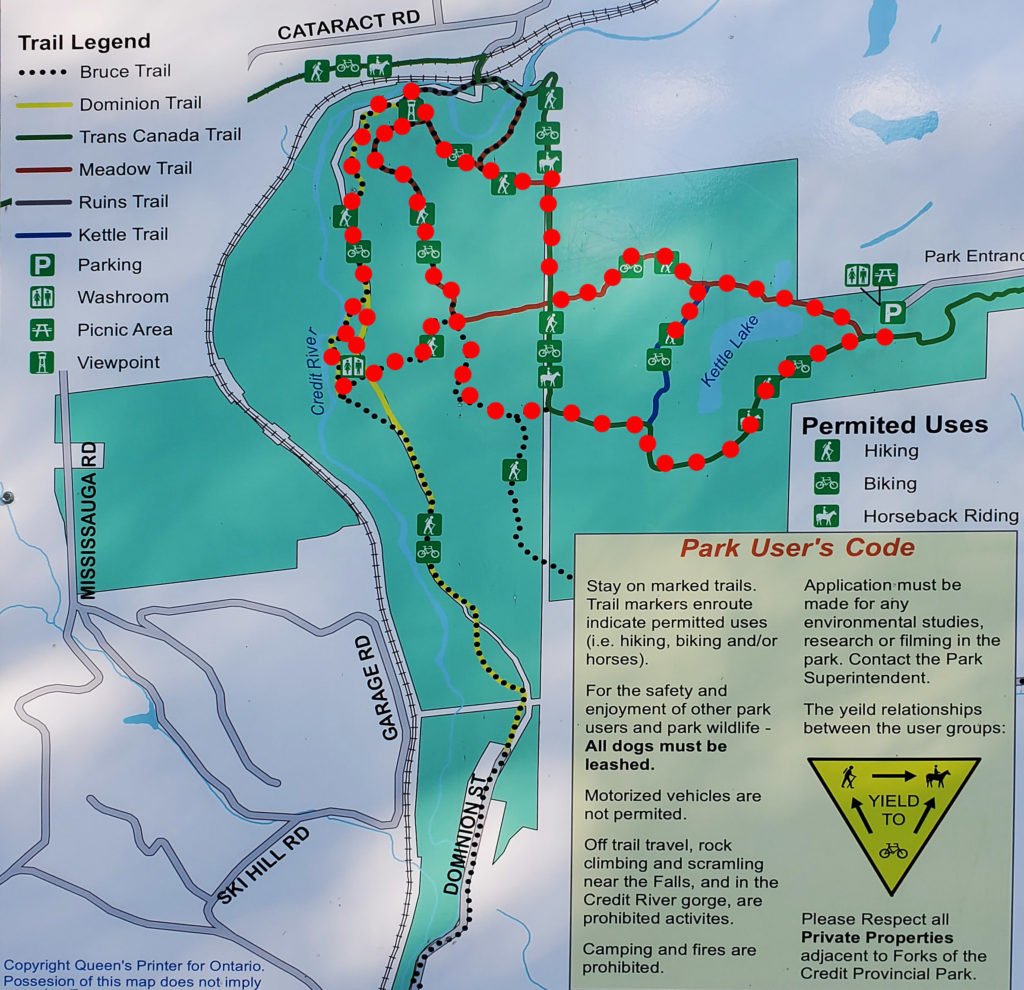 Forks of the Credit Provincial Park map