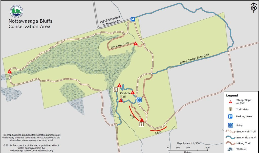 Nottawasaga Bluffs Conservation Area map