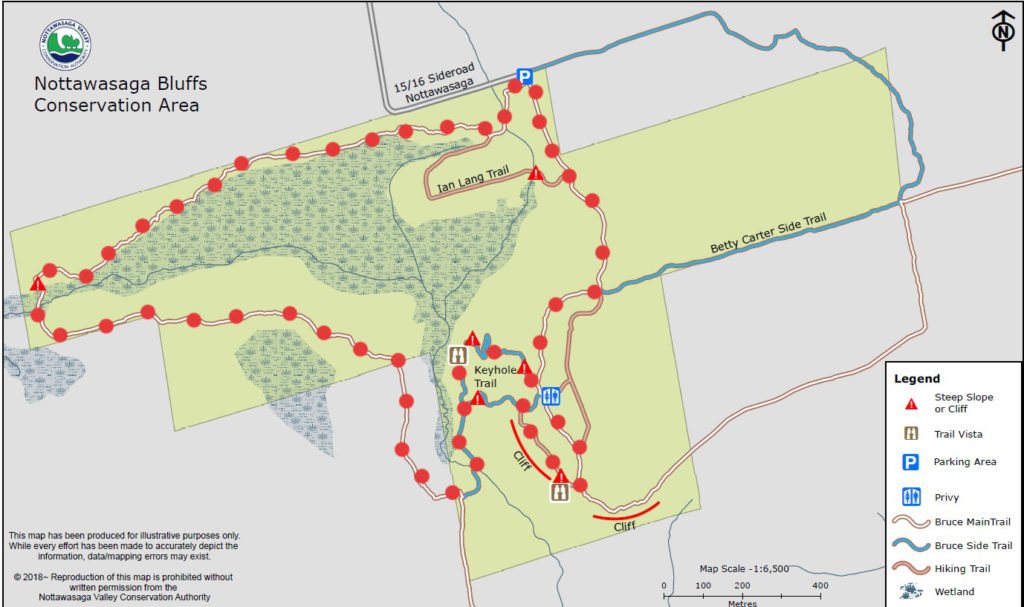 Nottawasaga Bluffs Conservation Area map