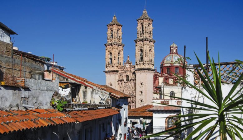 Santa Prisca church from a rooftop in Taxco, Mexico